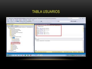 TABLA USUARIOS
 