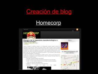 Creación de blog Homecorp 