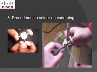 8. Procedemos a soldar en cada ping. 