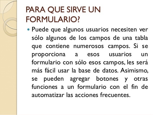 Creación de formularios e informes