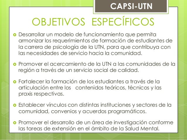 Creación del centro de atención psicopedagógico (capsi utn)