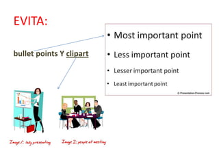 EVITA:
bullet points Y clipart

 