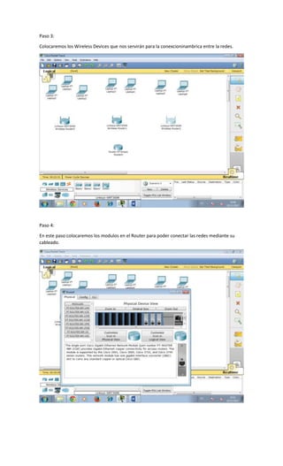 Creación de red inalámbrica con cisco packet tracer | DOCX