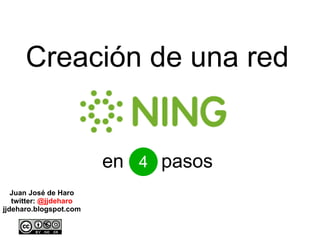 Creación de una red  Juan José de Haro twitter:  @jjdeharo jjdeharo.blogspot.com en  pasos Curso Redes Sociales en Internet aplicadas al aula. CEP Málaga 