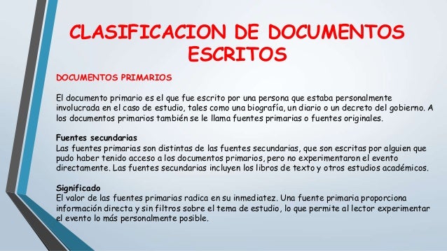 Documentos Escritos
