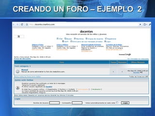 CREANDO UN FORO – EJEMPLO  2 