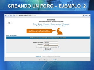 CREANDO UN FORO – EJEMPLO  2 