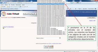 Y pinchamos en la 1ª de las entradas con el nombre del centro. Las restantes nos llevarían a las páginas de cada una de las categorías creadas con el nombre de los diferentes departamentos.
