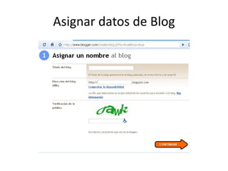 Asignar datos de Blog