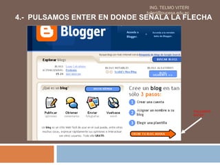 ING. TELMO VITERI
                             tviteri@pucesa.edu.ec
4.- PULSAMOS ENTER EN DONDE SEÑALA LA FLECHA




                                                     PULSAMOS
                                                     ENTER
 