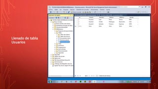 Llenado de tabla
Usuarios
 