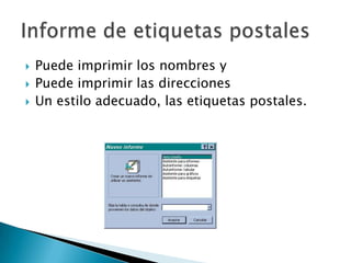 Puede imprimir los nombres y Puede imprimir las direcciones Un estilo adecuado, las etiquetas postales.Informe de etiquetas postales