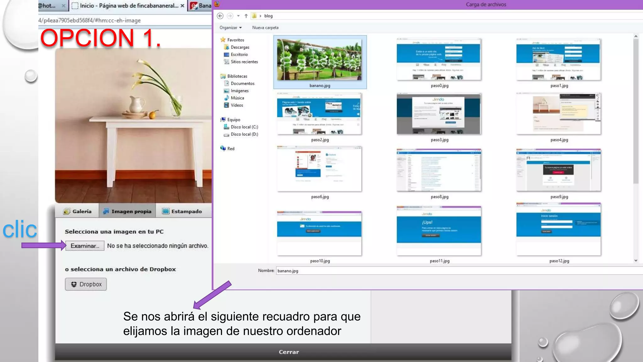 clic
Se nos abrirá el siguiente recuadro para que
elijamos la imagen de nuestro ordenador
OPCION 1.
 