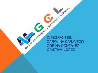 INTEGRANTES:
CAROLINA CARAVEDO
CORINA GONZALEZ
CRISTIAN LOPEZ
 