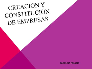 CREACION Y Constitución DE EMPRESAS CAROLINA PALACIO 