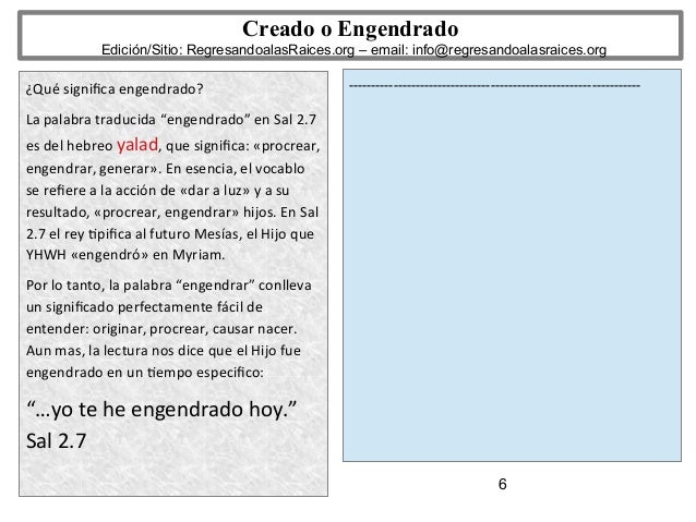 Creado O Engendrado