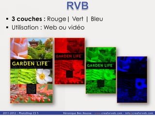 §  3 couches : Rouge| Vert | Bleu
§  Utilisation : Web ou vidéo
 