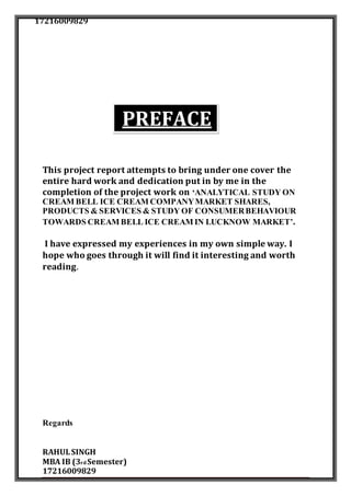 CREAM BELL PROJECT BY RAHUL SINGH | DOCX