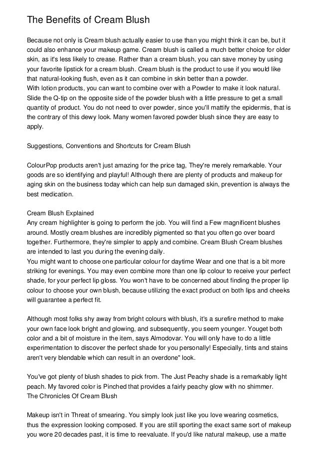 The Benefits of Cream Blush