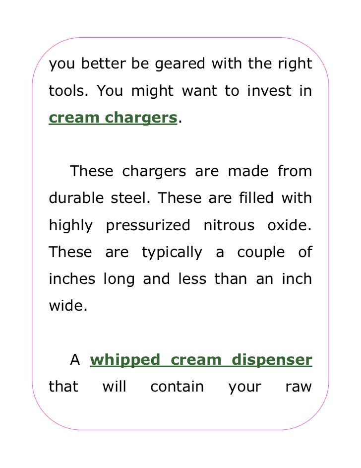 Cream Chargers and Whipped Cream Dispenser The Tandem of Tools Your