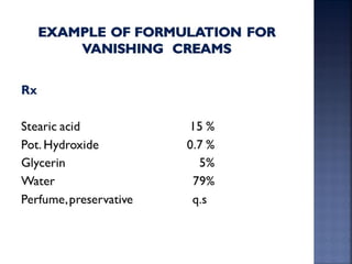 CREAM FORMULATION IN PHARMACEUTICALS INDUSTRY | PPTX
