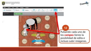 .
Pulsando cada uno de
los campos tienes la
posibilidad de edita e
incluso subir imágenes.
12