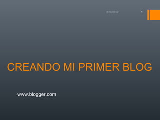 1




CREANDO MI PRIMER BLOG

 www.blogger.com
 