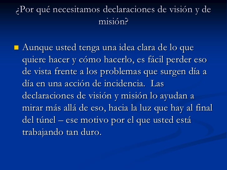 Creando Una Visión y Misión Personal