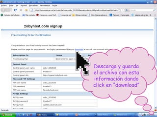 Descarga y guarda el archivo con esta información dando click en “download” 