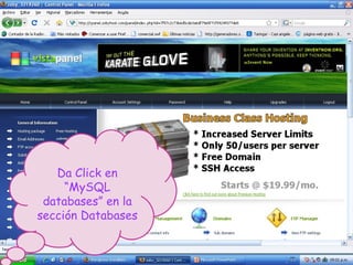 Da Click en “MySQL databases” en la sección Databases 