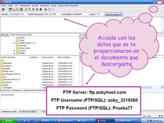 Accede con los datos que se te proporcionaron en el documento que descargaste 