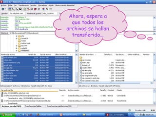 Ahora, espera a que todos los archivos se hallan transferido… 