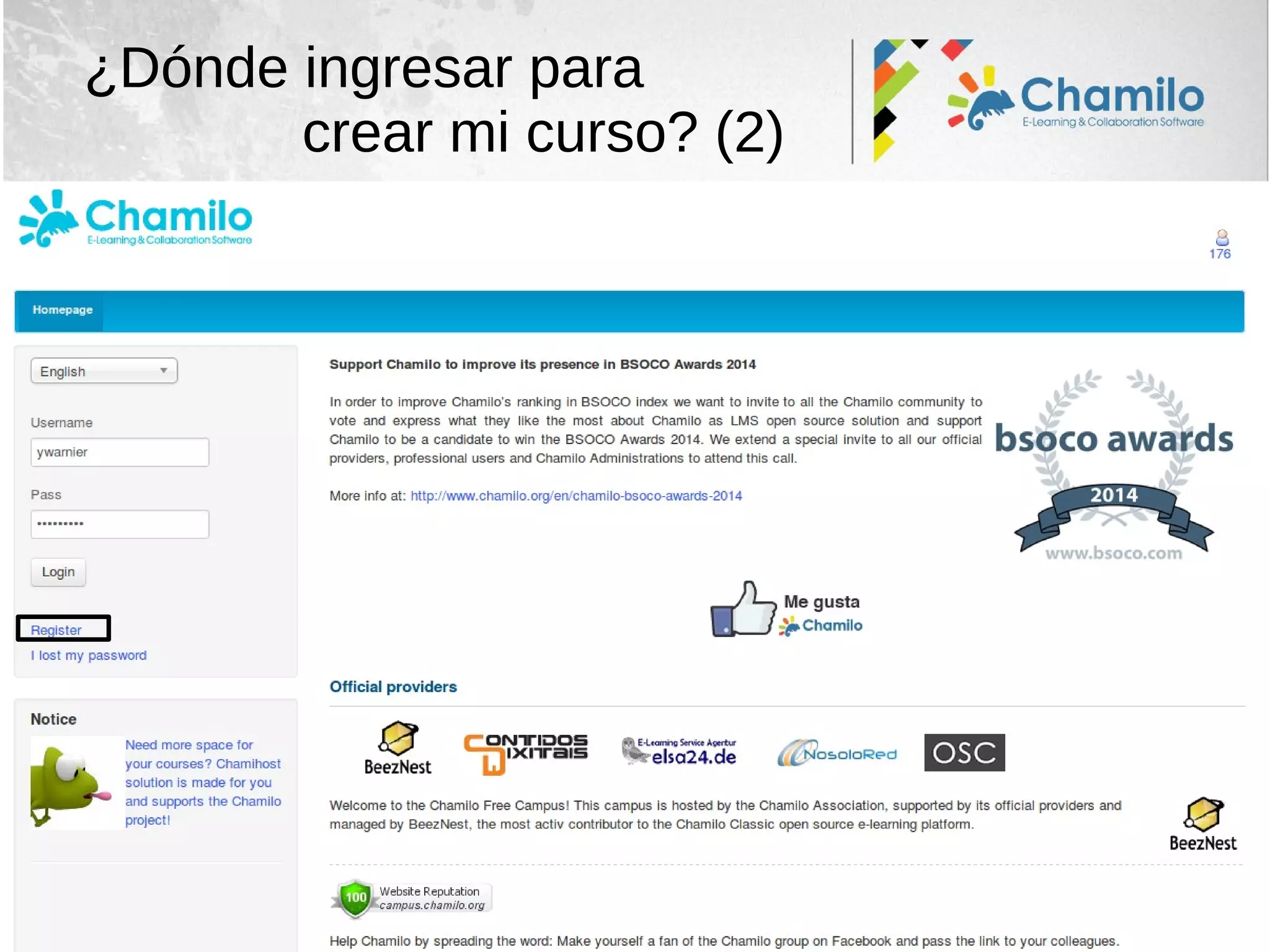 ¿Dónde ingresar para
crear mi curso? (2)
 