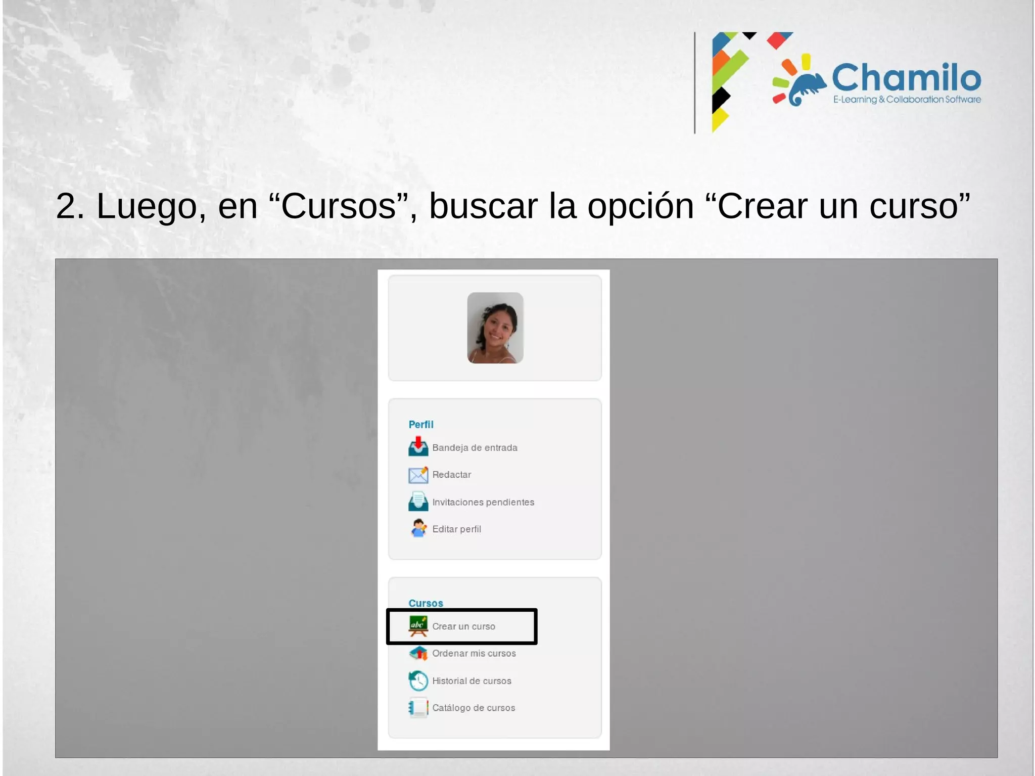 2. Luego, en “Cursos”, buscar la opción “Crear un curso”
 