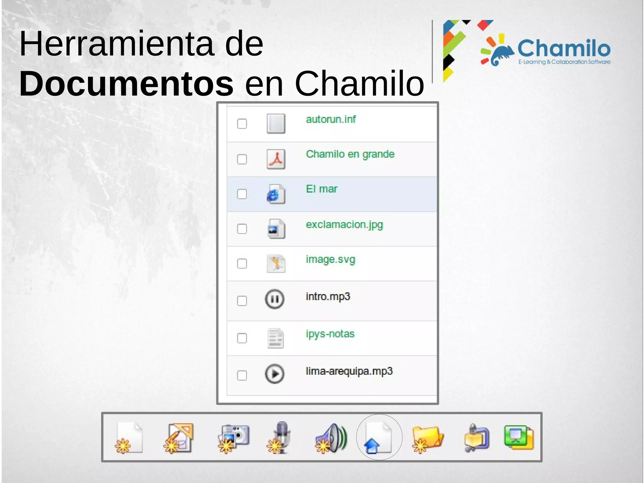Herramienta de
Documentos en Chamilo
 