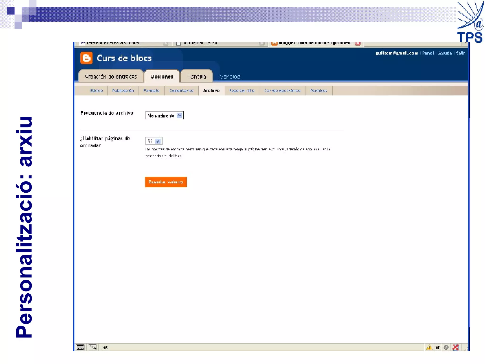 Personalització: arxiu 