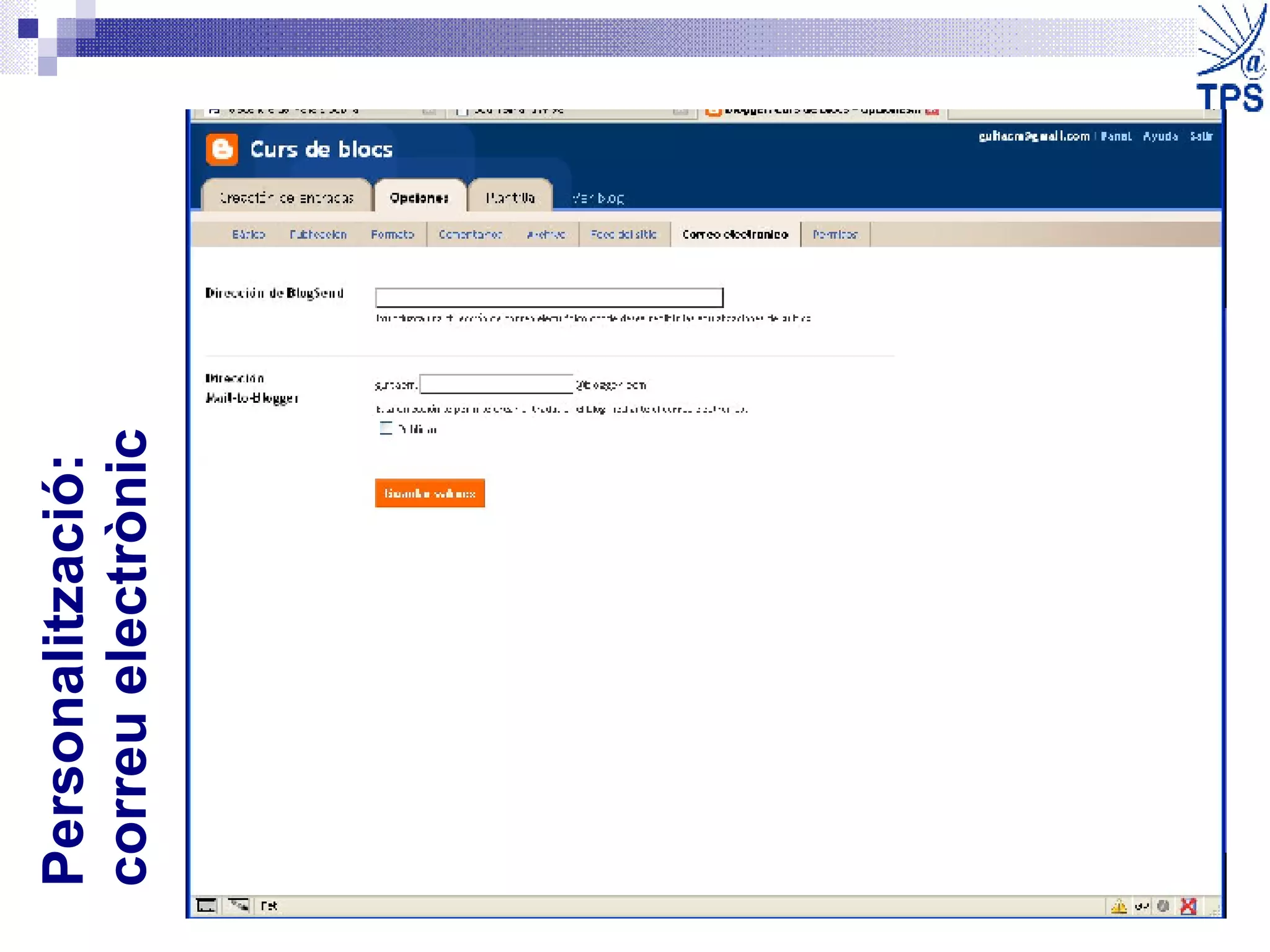 Personalització: correu electrònic 