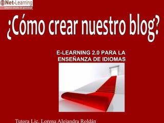 E-LEARNING 2.0 PARA LA
                 ENSEÑANZA DE IDIOMAS




Tutora Lic. Lorena Alejandra Roldán
 