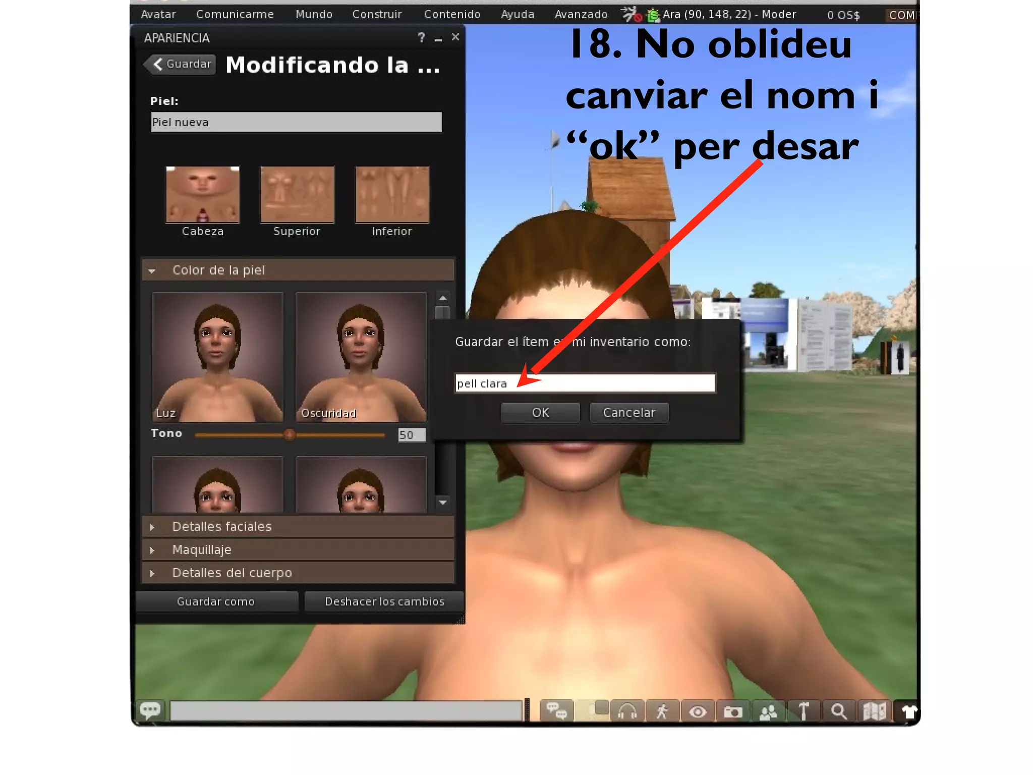 18. No oblideu
canviar el nom i
“ok” per desar
 