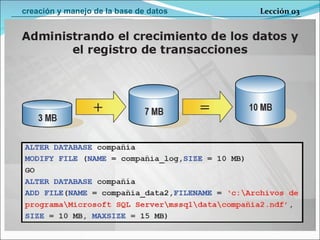 Lección 03 creación y manejo de la base de datos 