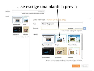 ...se escoge una plantilla previa

 