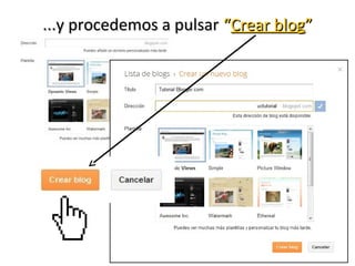 ...y procedemos a pulsar “Crear blog”

 