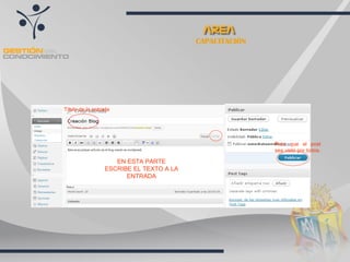 CAPACITACIÓN Título de la entrada EN ESTA PARTE ESCRIBE EL TEXTO A LA ENTRADA Código HTML  de la entrada Para que el post sea visto por todos. 