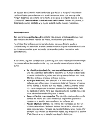 Crear buenos habitos de estudio