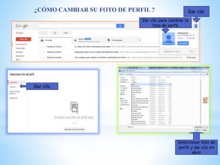 ¿CÓMO CAMBIAR SU FOTO DE PERFIL ? Dar clic
Dar clic para cambiar la
foto de perfil
Seleccionar foto de
perfil y dar clic en
abrir
Dar clic
 