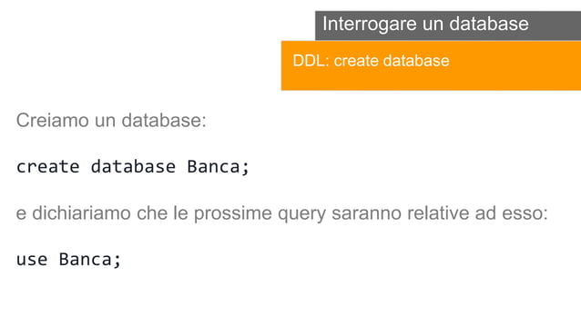 Creare tabelle sul database MySql | PPT