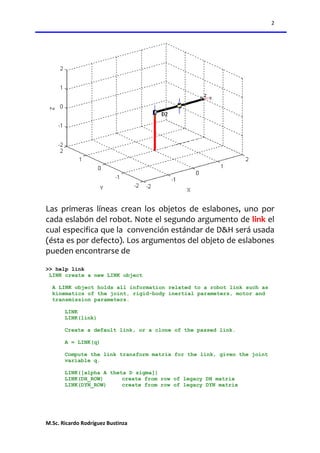 Crea robot con matlab | PDF