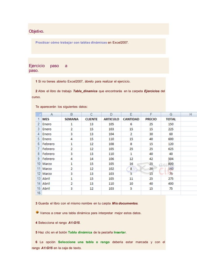 Crear tablas dinamicas PDF
