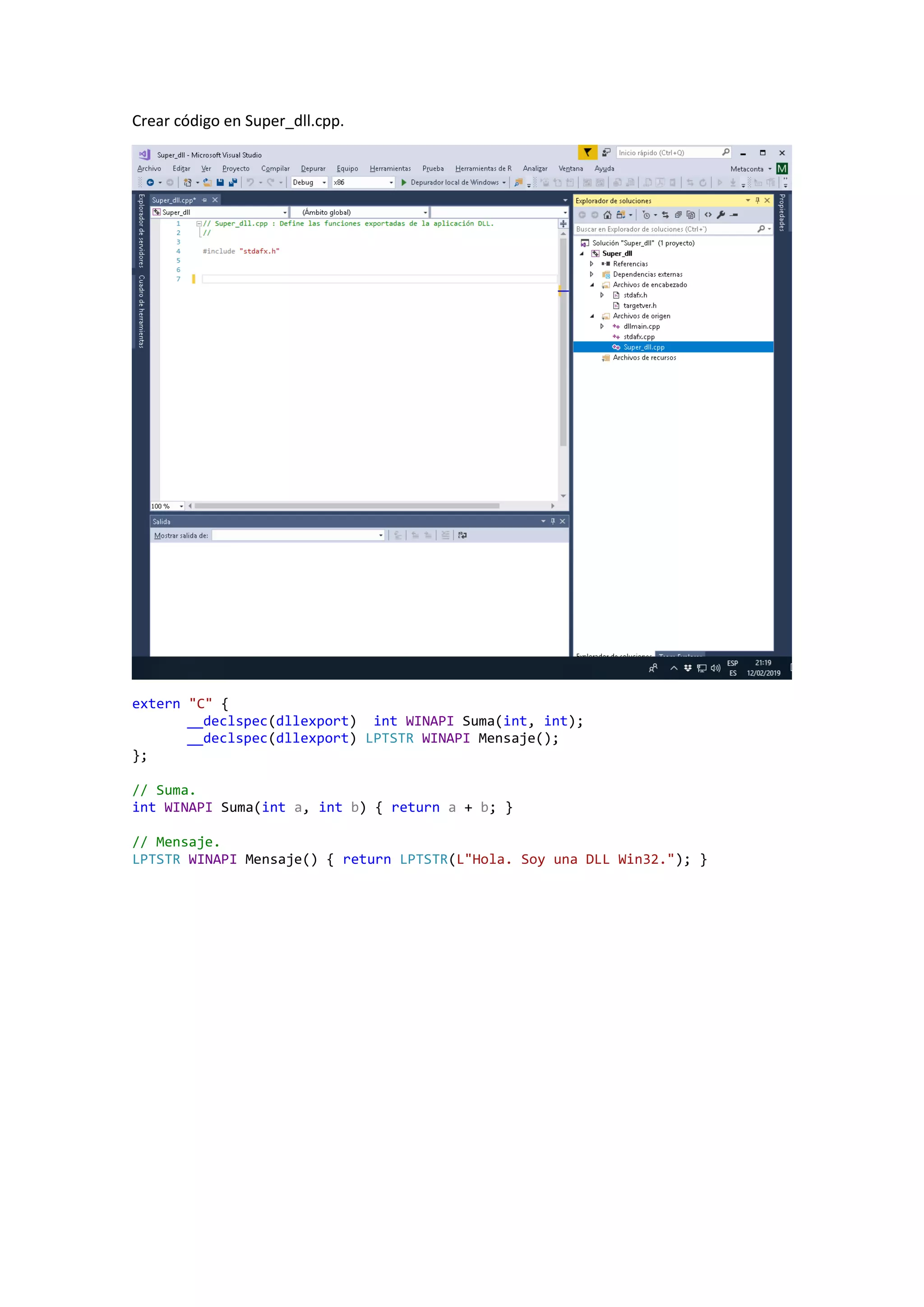 Crear una dll en C++ y llamarla con la interfaz C# | PDF