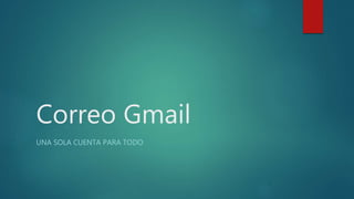 Correo Gmail
UNA SOLA CUENTA PARA TODO
 